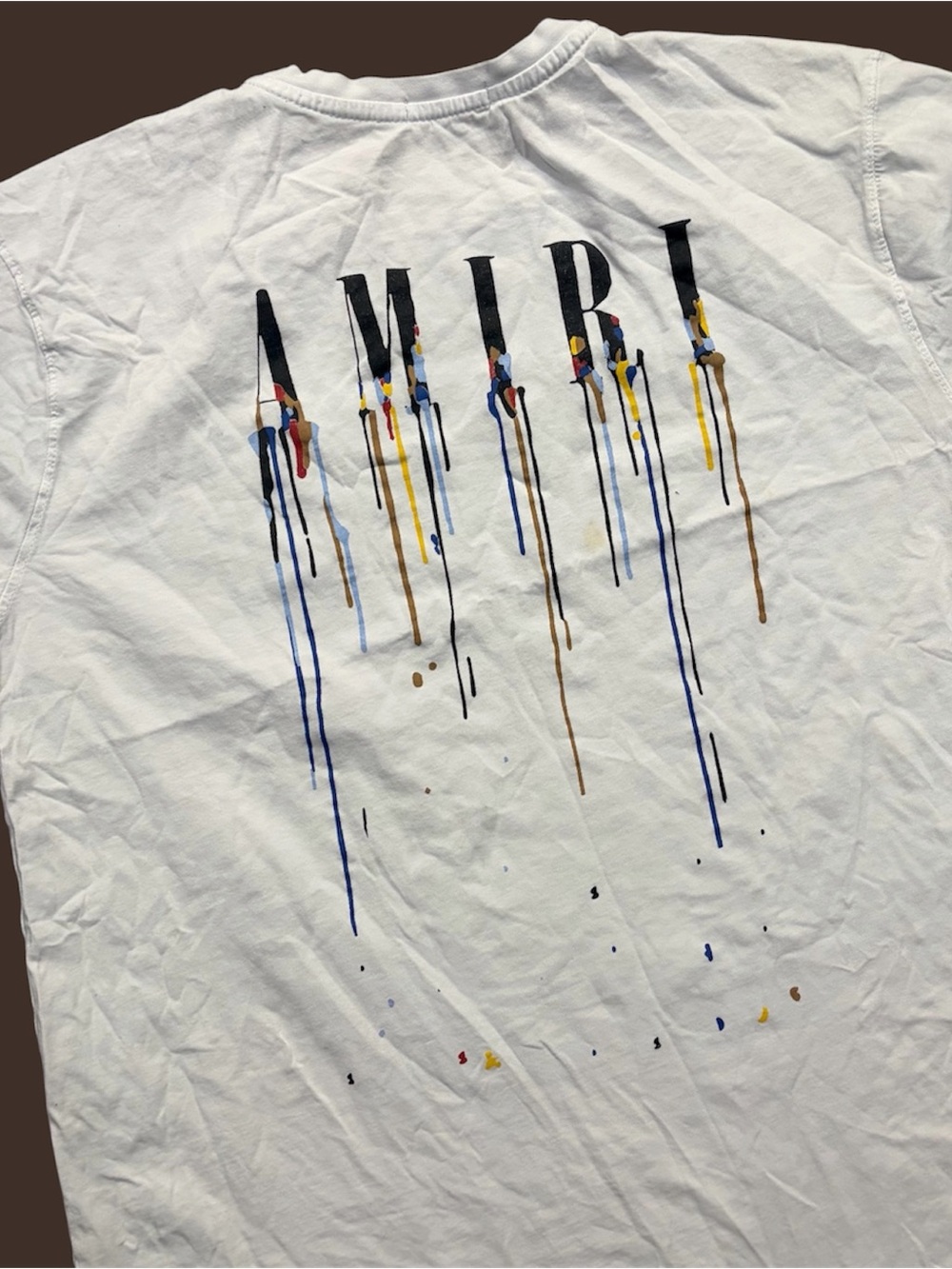 AMIRI White Drip Paint T-Shirt